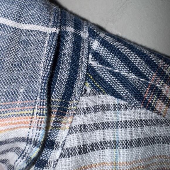 Tommy Bahama Men’s 100% Linen Button Up Short Sleeve Shirt XL Lightweight Blue - Picture 6 of 8